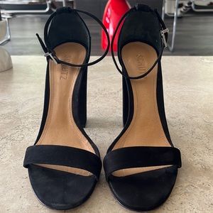 Schutz black suede sandals